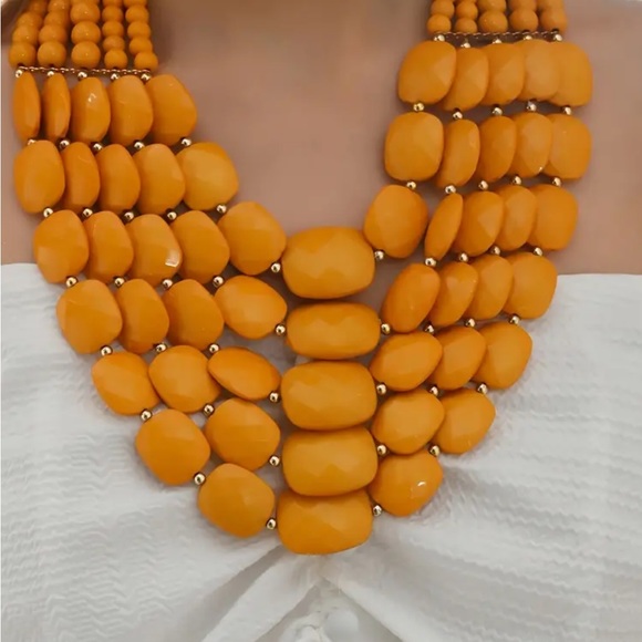 Whimsy_and_Rose Jewelry - Mustard Acrylic Beaded Necklace